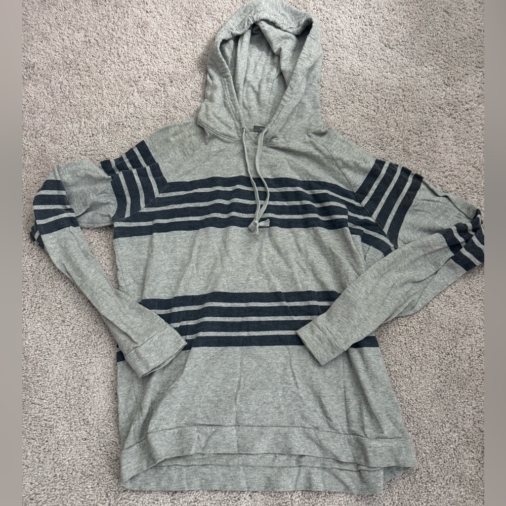Vince Gray and Black Striped Hoodie